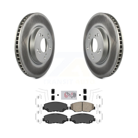 Front Coated Brake Rotor Ceramic Pad Kit For 2015 Honda Civic EX with Manual transmission KGA-100778