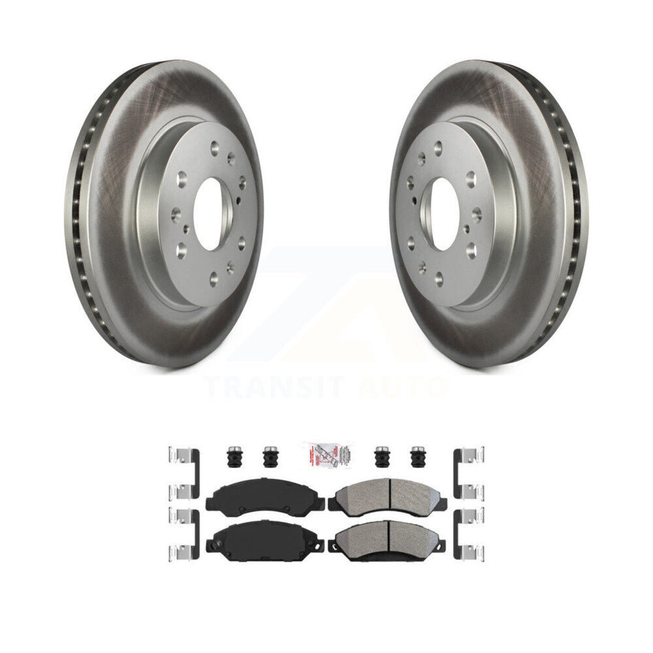Front Coated Brake Rotor Semi-Metallic Pad Kit For Chevrolet Avalanche Cadillac GMC Tahoe KGA-100790