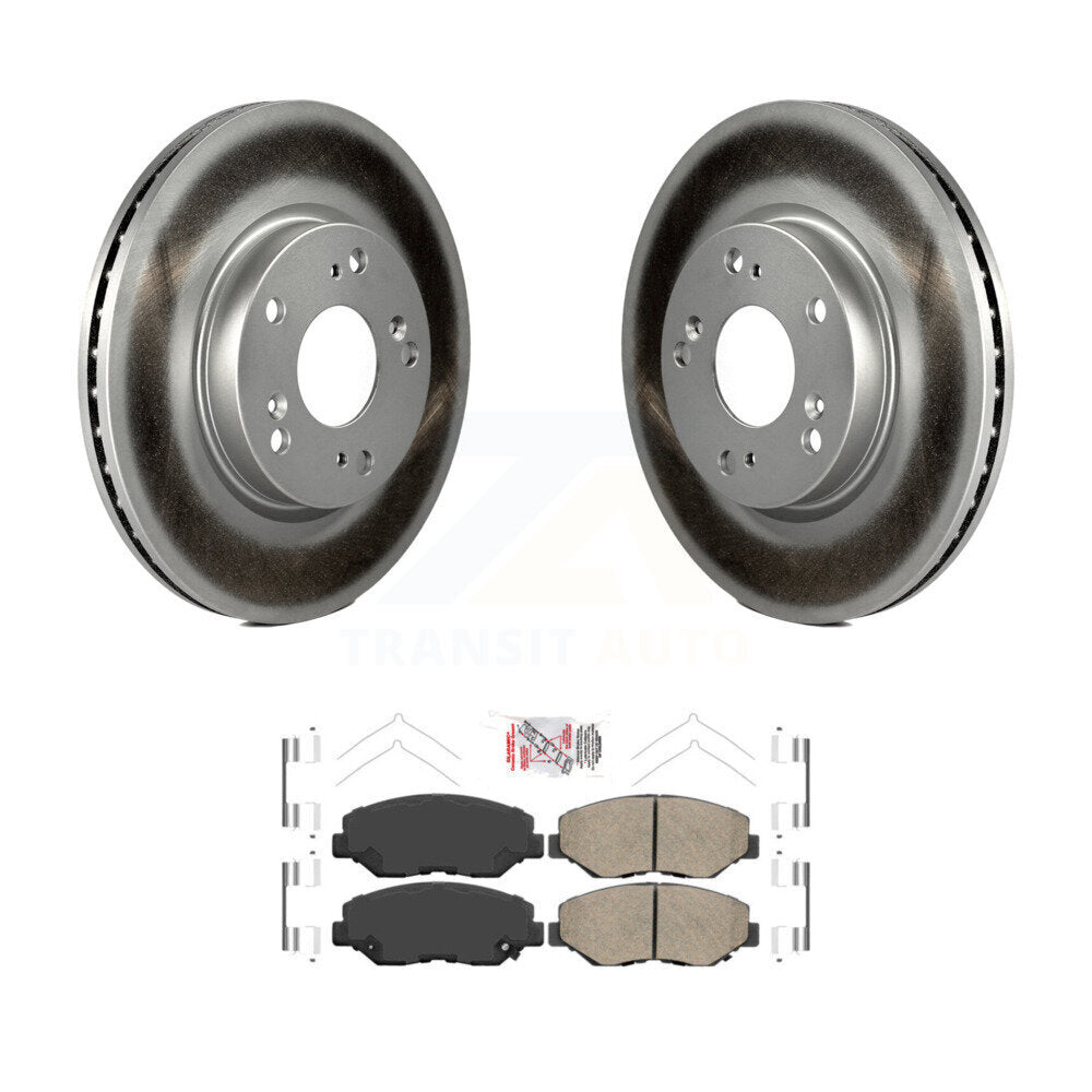 Front Coated Disc Brake Rotors And Ceramic Pads Kit For 2013 Acura ILX 2.0L KGA-100810