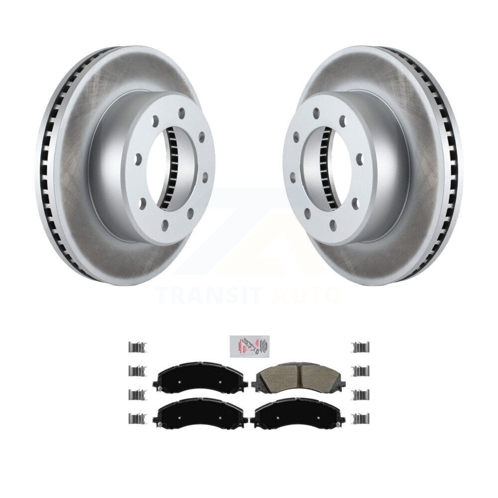 Front Coated Disc Brake Rotors And Semi-Metallic Pads Kit For Ram 2500 3500 KGA-100825