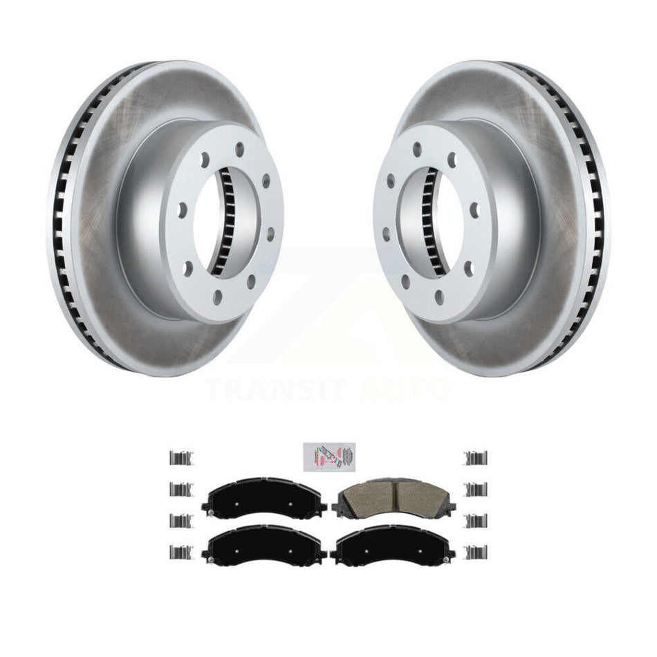 Front Coated Disc Brake Rotors And Semi-Metallic Pads Kit For Ram 2500 3500 KGA-100825