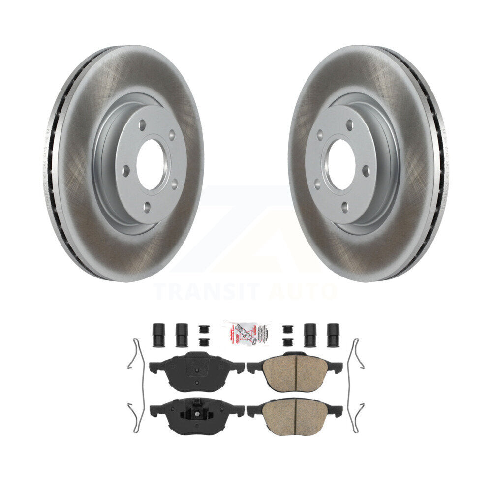 Front Coated Disc Brake Rotor Ceramic Pad Kit For Ford Escape Volvo C-Max S40 C30 V50 C70 KGA-100891