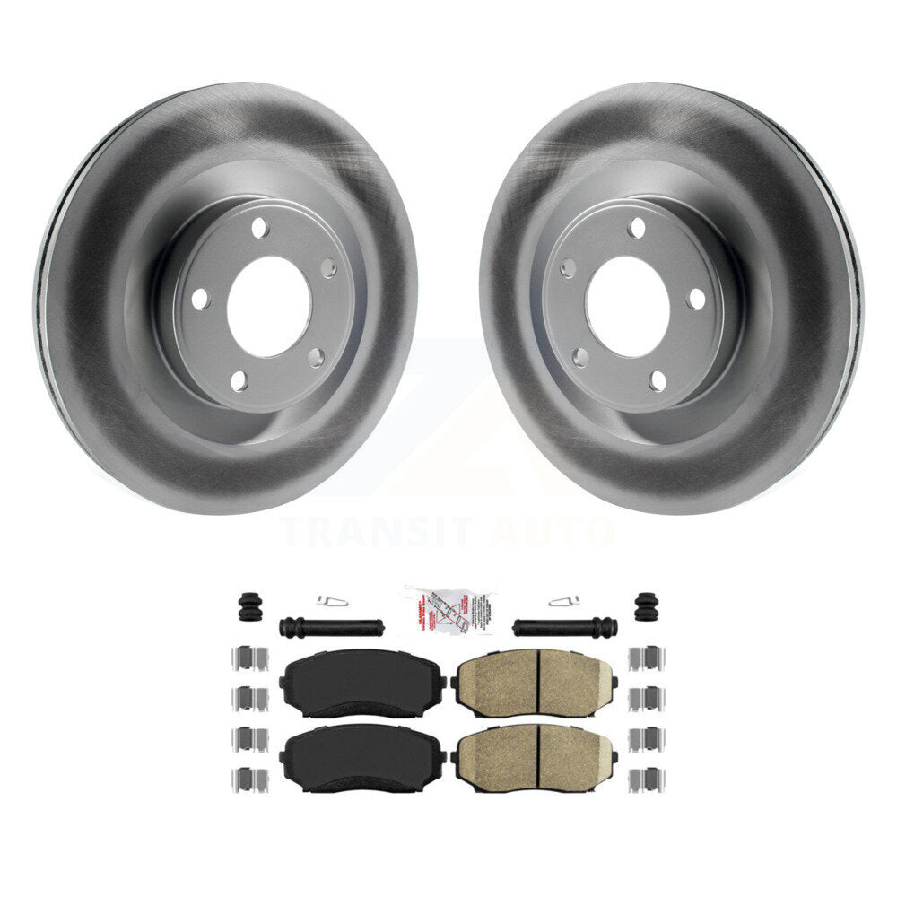 Front Coated Disc Brake Rotors And Ceramic Pads Kit For Ford Edge Lincoln MKX KGA-100895
