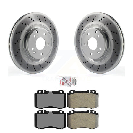 Front Coated Disc Brake Rotors & Semi-Metallic Pad Kit For Mercedes-Benz C230 SLK350 C320 KGA-100954