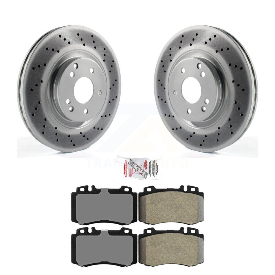 Front Coated Disc Brake Rotors & Semi-Metallic Pad Kit For Mercedes-Benz C230 SLK350 C320 KGA-100954