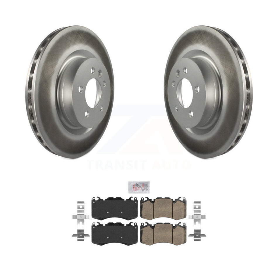 Front Coated Disc Brake Rotors And Ceramic Pads Kit For 2016 Land Rover Range 3.0L KGA-100957