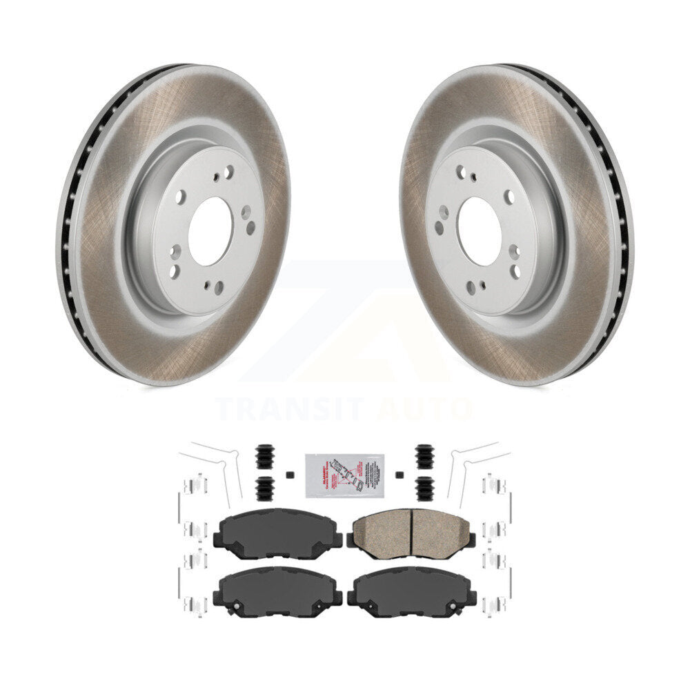 Front Coated Disc Brake Rotors And Ceramic Pads Kit For 2012-2016 Honda CR-V FWD KGA-100968