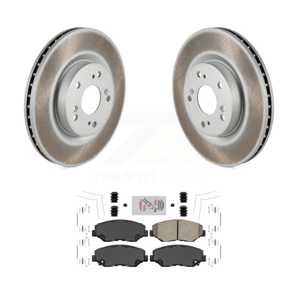 Front Coated Disc Brake Rotors And Ceramic Pads Kit For 2012-2016 Honda CR-V FWD KGA-100968