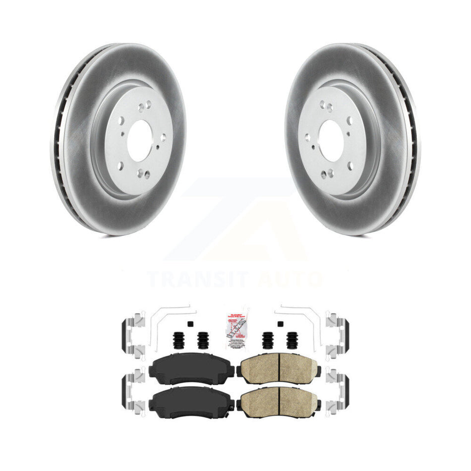 Front Coated Disc Brake Rotor & Ceramic Pad Kit For Honda CR-V Acura RDX Accord Crosstour KGA-100969