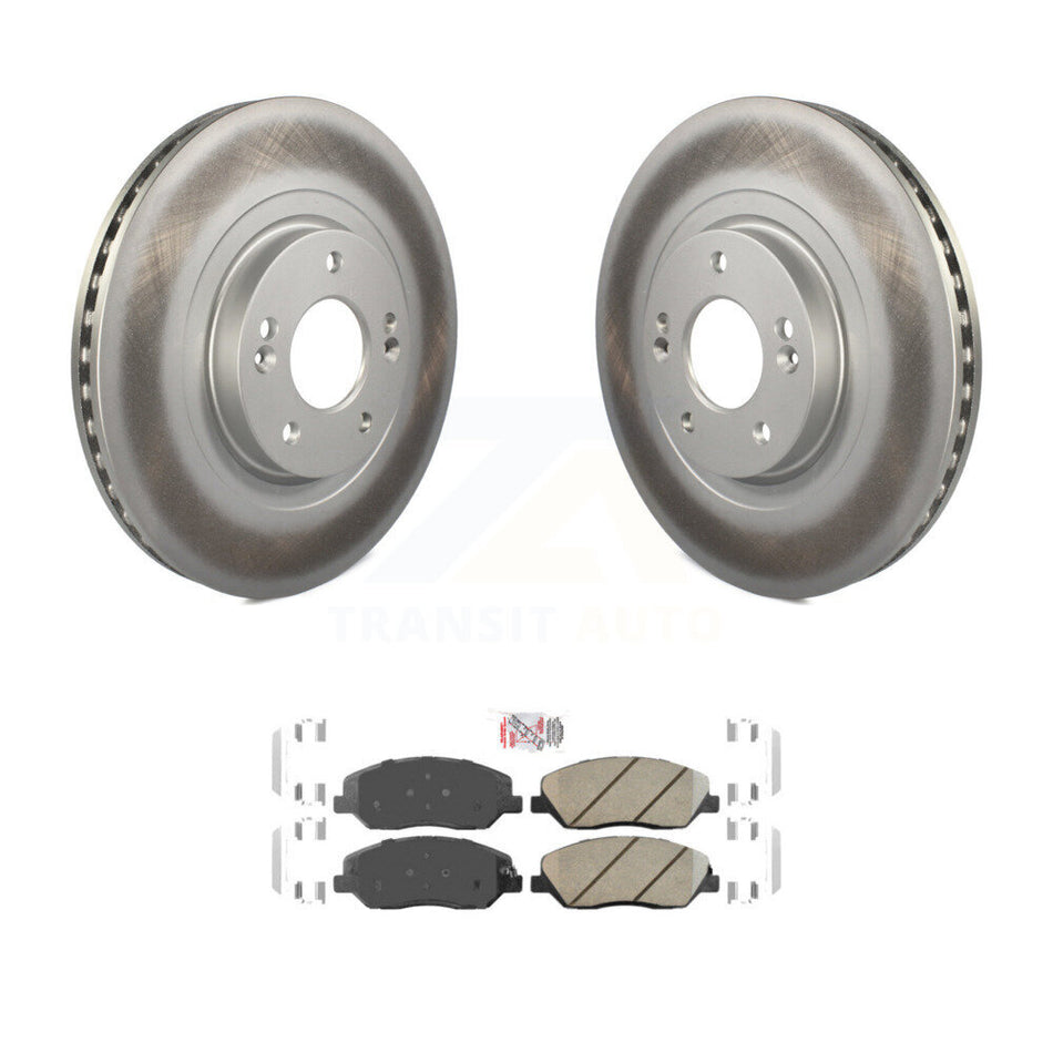 Front Coated Disc Brake Rotors And Ceramic Pad Kit For 2013-2016 Hyundai Santa Fe XL 3.3L KGA-100976