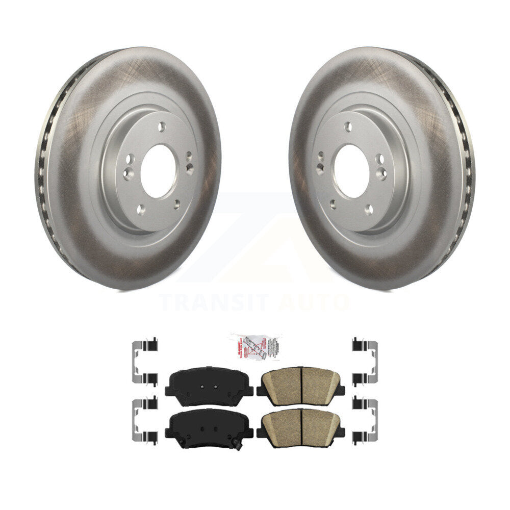 Front Coated Disc Brake Rotors And Ceramic Pad Kit For Hyundai Santa Fe Sport Kia Sorento KGA-100977