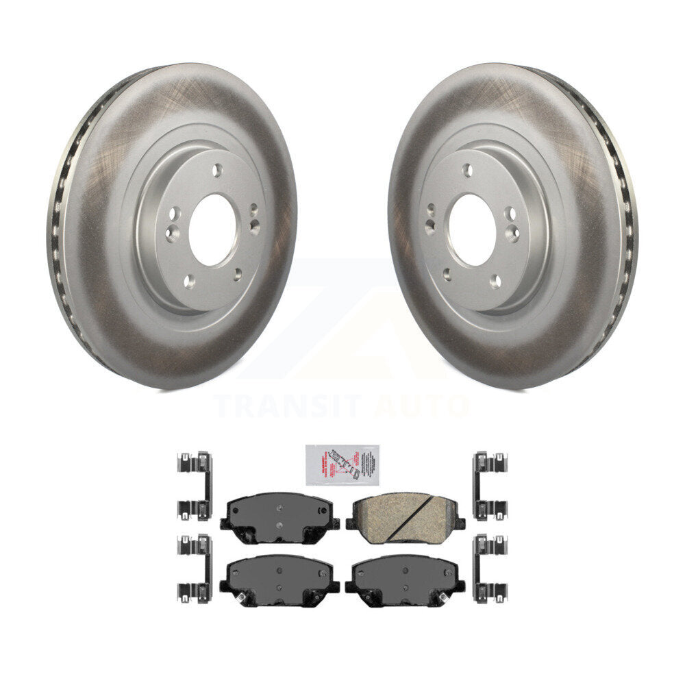 Front Coated Disc Brake Rotors And Ceramic Pads Kit For 2019-2020 Hyundai Santa Fe KGA-100982