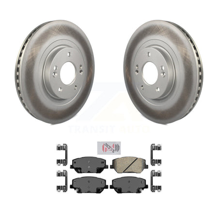 Front Coated Disc Brake Rotors And Ceramic Pads Kit For 2019-2020 Hyundai Santa Fe KGA-100982