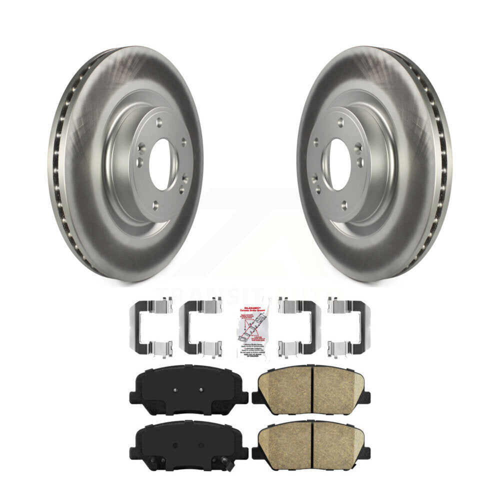 Front Coated Disc Brake Rotors And Ceramic Pads Kit For Hyundai Genesis Coupe KGA-101012
