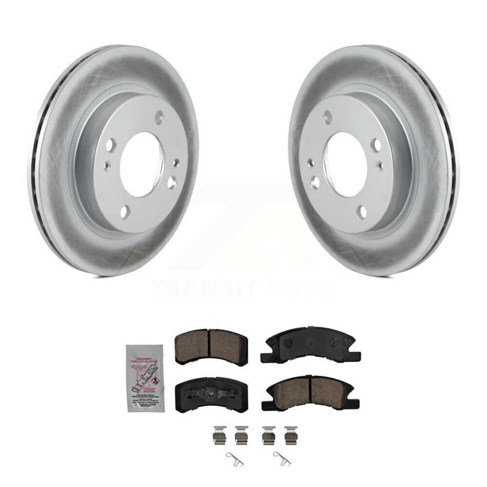 Front Coated Disc Brake Rotors And Ceramic Pads Kit For 2014-2015 Mitsubishi Mirage KGA-101016