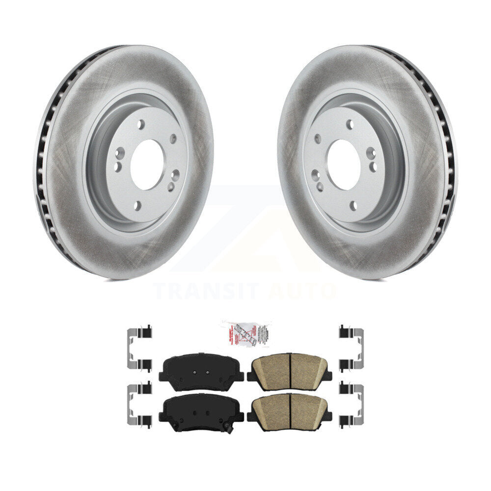 Front Coated Disc Brake Rotors And Ceramic Pads Kit For 2012-2017 Hyundai Azera KGA-101023