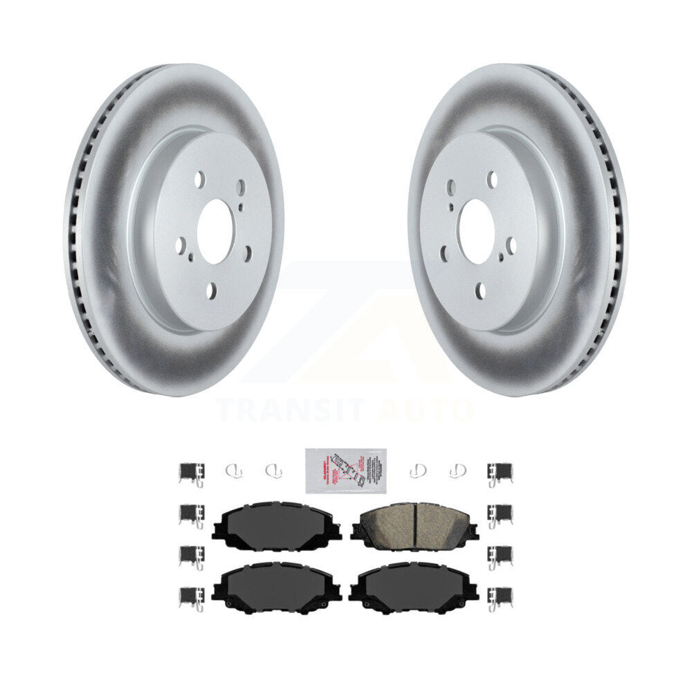 Front Coated Disc Brake Rotors And Ceramic Pads Kit For Toyota Corolla Prius Prime KGA-101034