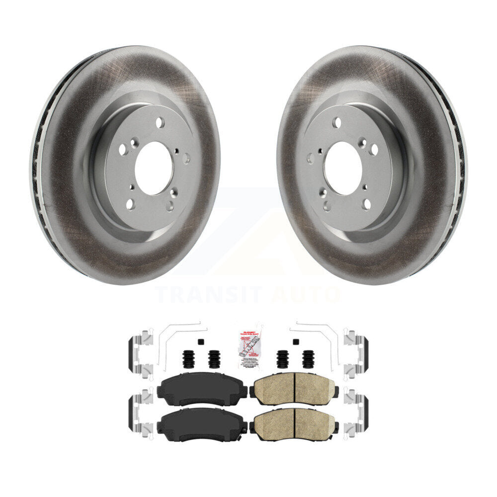 Front Coated Disc Brake Rotors And Ceramic Pads Kit For 2011-2014 Honda Odyssey KGA-101040