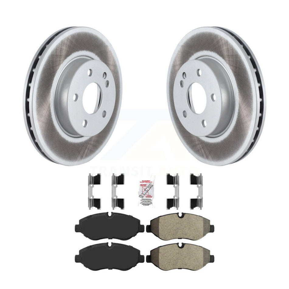 Front Coated Disc Brake Rotors & Semi-Metallic Pad Kit For 2016-2023 Mercedes-Benz Metris KGA-101044