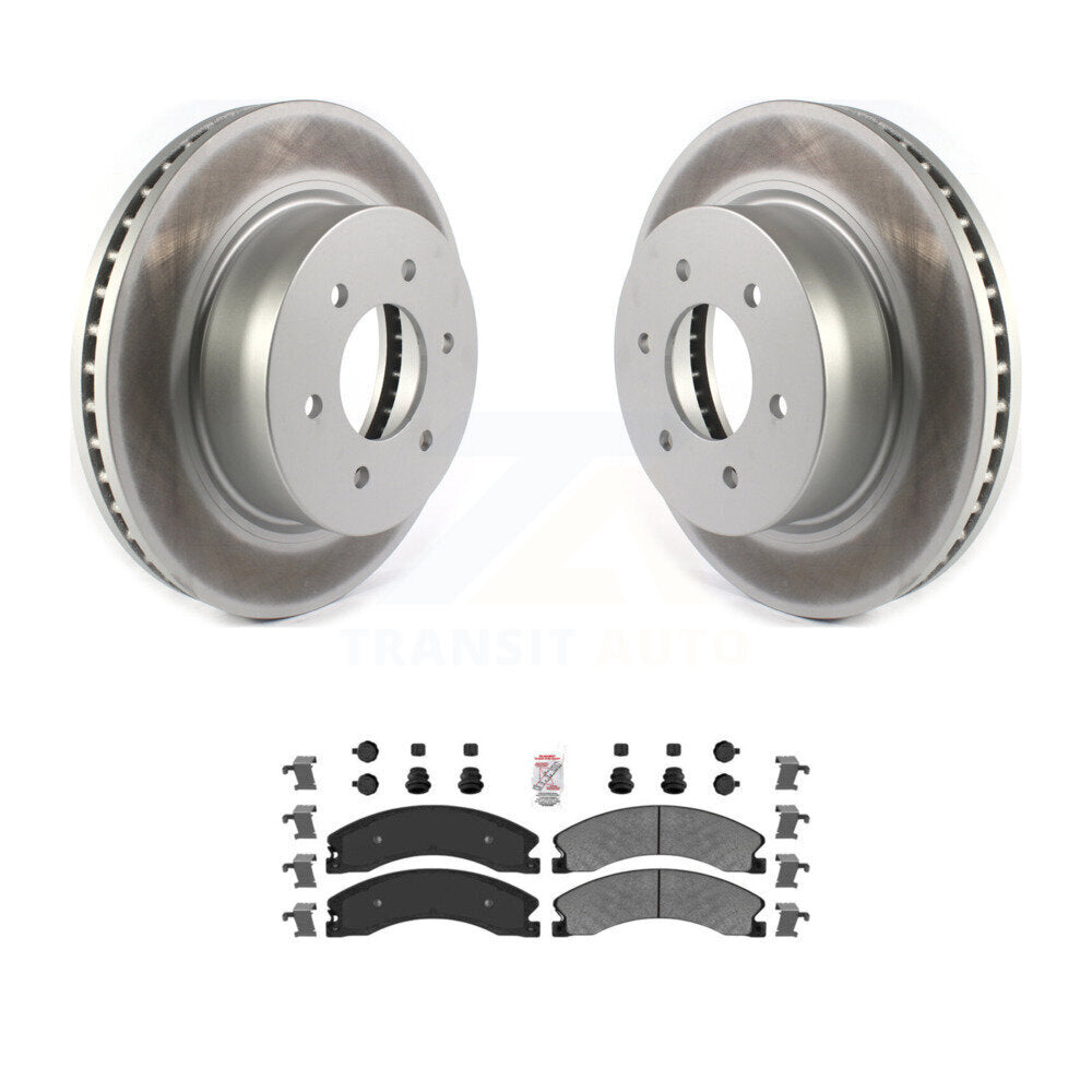 Front Coated Disc Brake Rotors And Semi-Metallic Pads Kit For 2016-2024 Nissan TITAN XD KGA-101049