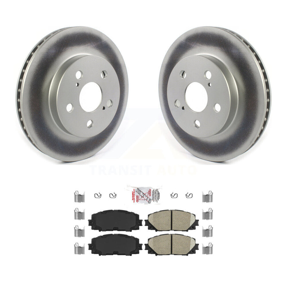 Front Coated Disc Brake Rotors And Ceramic Pads Kit For Toyota Corolla Prius Prime AWD-e KGA-101051