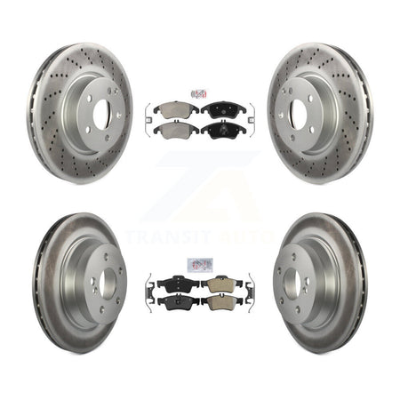 Front Rear Semi-Metallic Pad And Coated Disc Brake Rotors Kit For Mercedes-Benz E350 E400 KGA-101061
