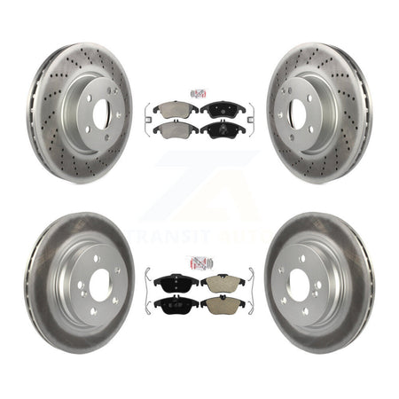 Front Rear Semi-Metallic Pad Coated Disc Brake Rotor Kit For Mercedes-Benz C300 C350 E350 KGA-101063