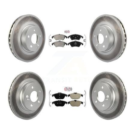 Front Rear Semi-Metallic Pad Coated Disc Brake Rotor Kit For Mercedes-Benz C300 C350 E350 KGA-101064