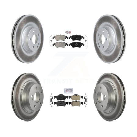 Front Rear Semi-Metallic Pads And Coated Disc Brake Rotors Kit For Mercedes-Benz E400 KGA-101067