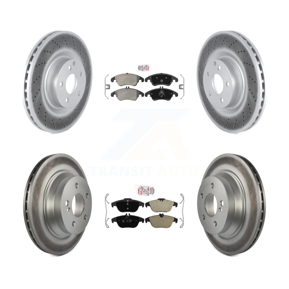 Front Rear Semi-Metallic Pads And Coated Disc Brake Rotors Kit For Mercedes-Benz E400 KGA-101070