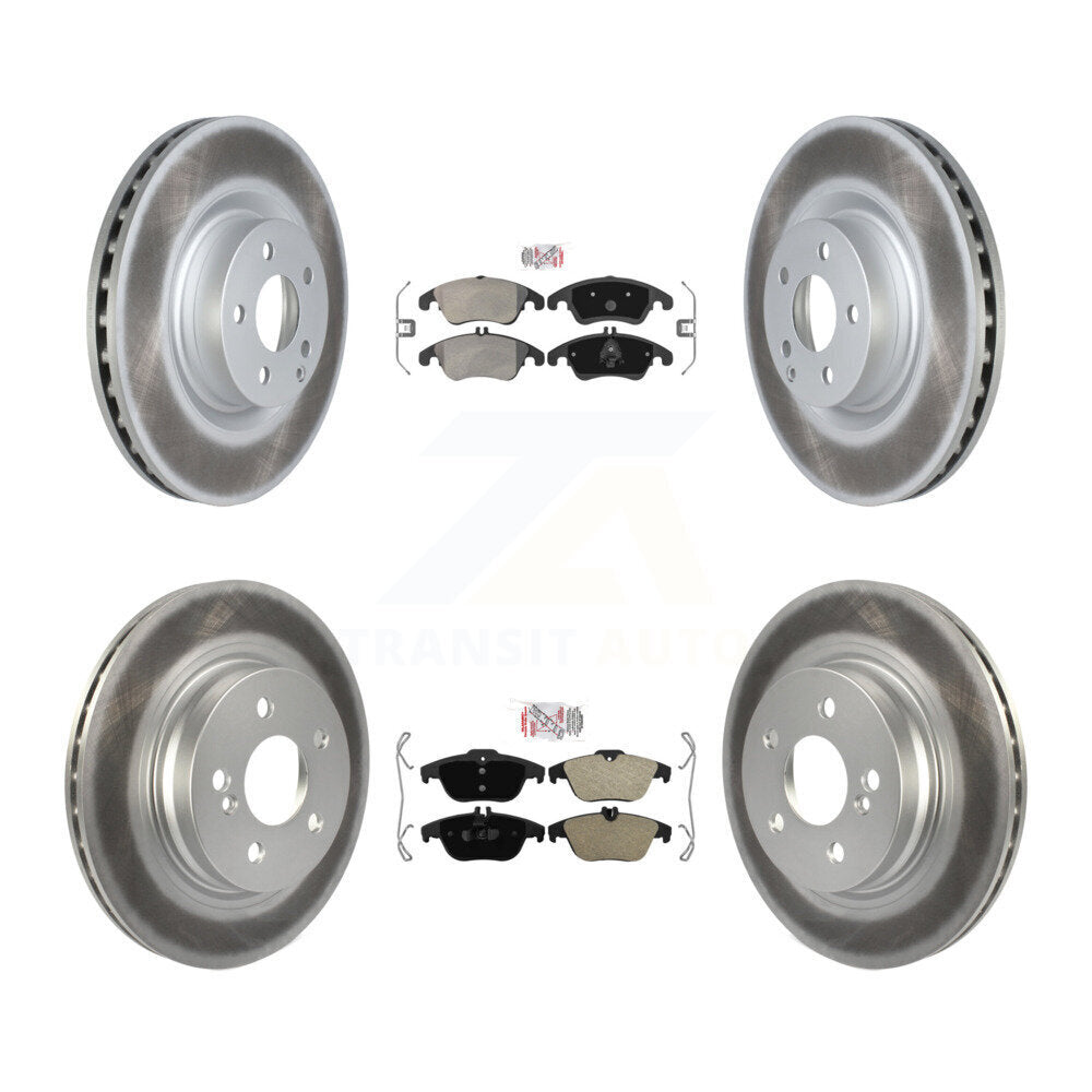 Front Rear Semi-Metallic Pads And Coated Disc Brake Rotors Kit For Mercedes-Benz E550 KGA-101071