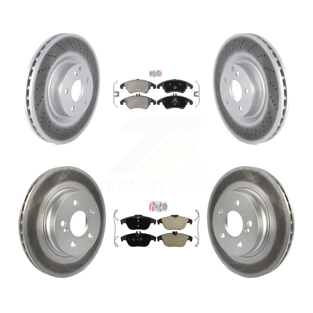 Front Rear Semi-Metallic Pads And Coated Disc Brake Rotors Kit For Mercedes-Benz E550 KGA-101073