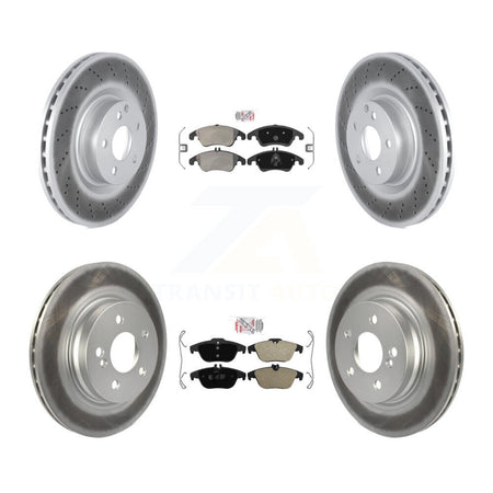 Front Rear Semi-Metallic Pads And Coated Disc Brake Rotors Kit For Mercedes-Benz E550 KGA-101073