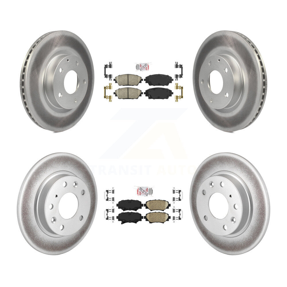 Front Rear Ceramic Pads And Coated Disc Brake Rotors Kit For Mazda 3 Sport KGA-101081