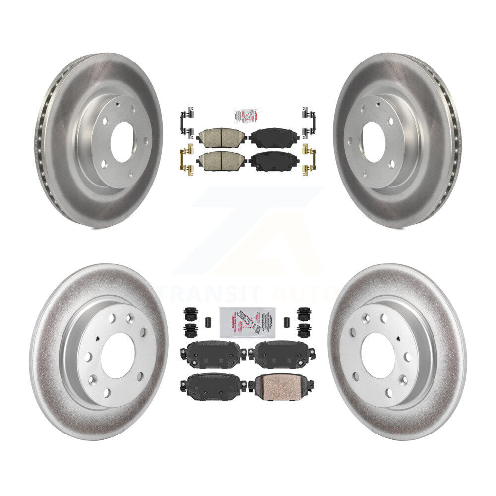 Front Rear Ceramic Pads And Coated Disc Brake Rotors Kit For 2019-2022 Mazda CX-3 AWD KGA-101082