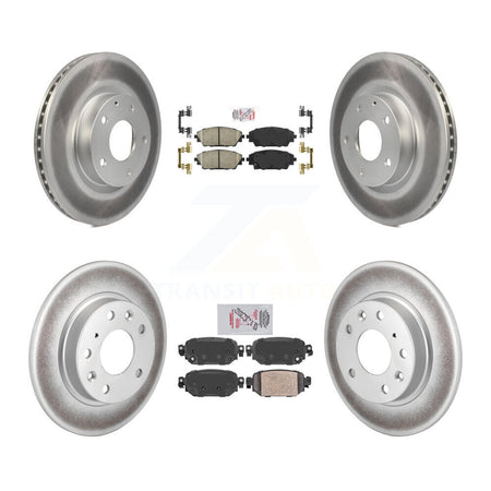 Front Rear Ceramic Pads And Coated Disc Brake Rotors Kit For 2019-2022 Mazda CX-3 AWD KGA-101083