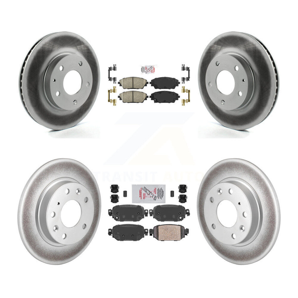 Front Rear Ceramic Pads And Coated Disc Brake Rotors Kit For 2019-2022 Mazda CX-3 FWD KGA-101084