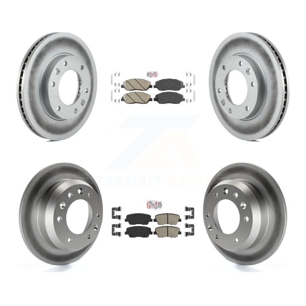 Front Rear Ceramic Pads And Coated Disc Brake Rotors Kit For Kia Sedona Hyundai Entourage KGA-101087