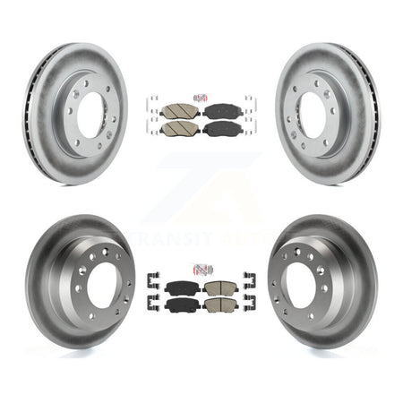 Front Rear Ceramic Pads And Coated Disc Brake Rotors Kit For Kia Sedona Hyundai Entourage KGA-101087