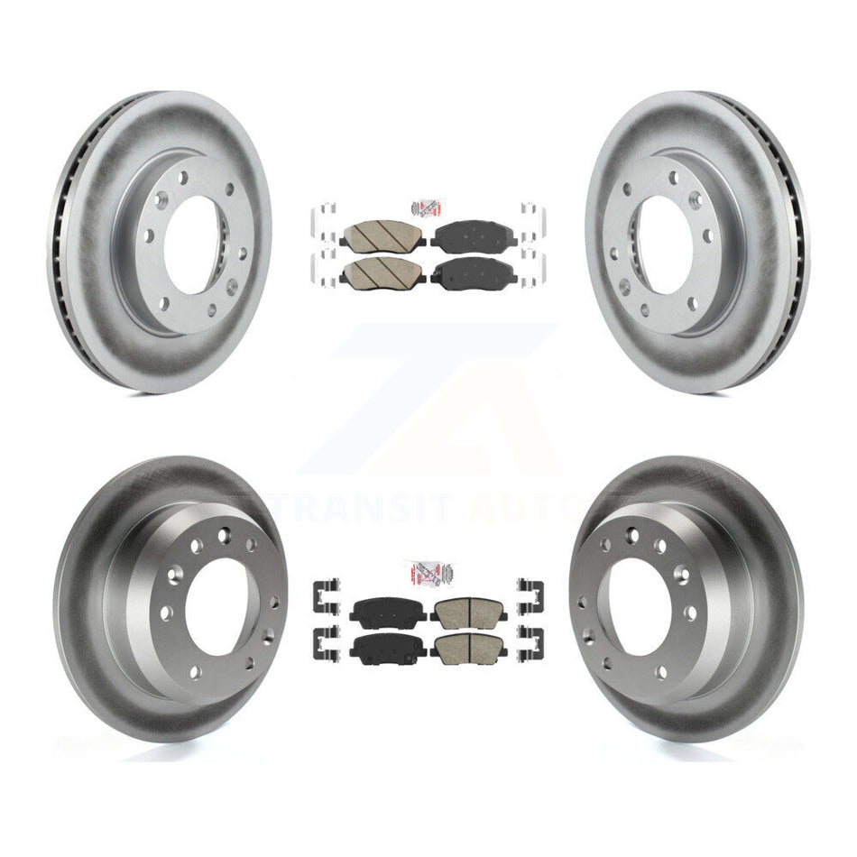 Front Rear Ceramic Pads And Coated Disc Brake Rotors Kit For Kia Sedona Hyundai Entourage KGA-101087