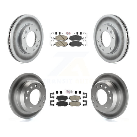 Front Rear Ceramic Pads And Coated Disc Brake Rotors Kit For Kia Sedona Hyundai Entourage KGA-101088
