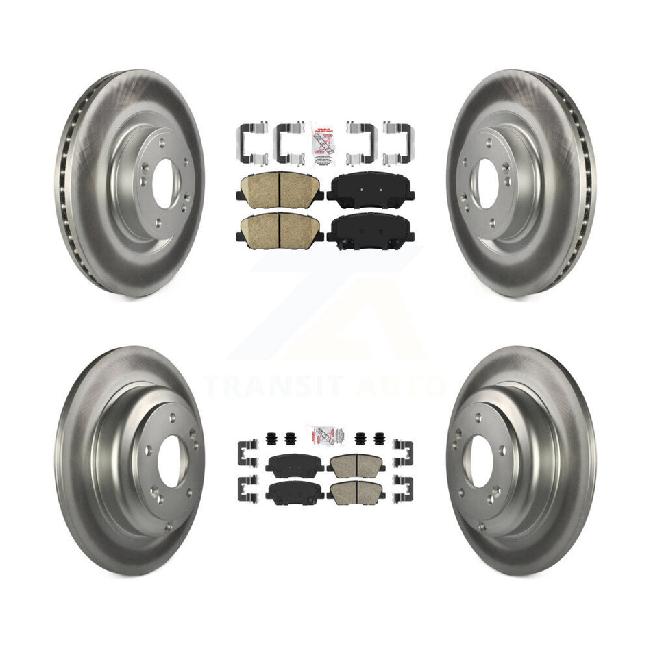 Front Rear Ceramic Pads And Coated Disc Brake Rotors Kit For Hyundai Genesis Coupe KGA-101105
