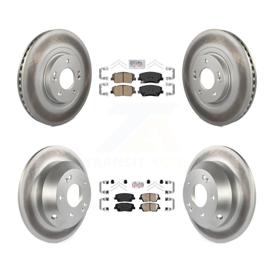 Front Rear Ceramic Pad Coated Disc Brake Rotor Kit For Kia Sorento Hyundai Santa Fe Sport KGA-101108
