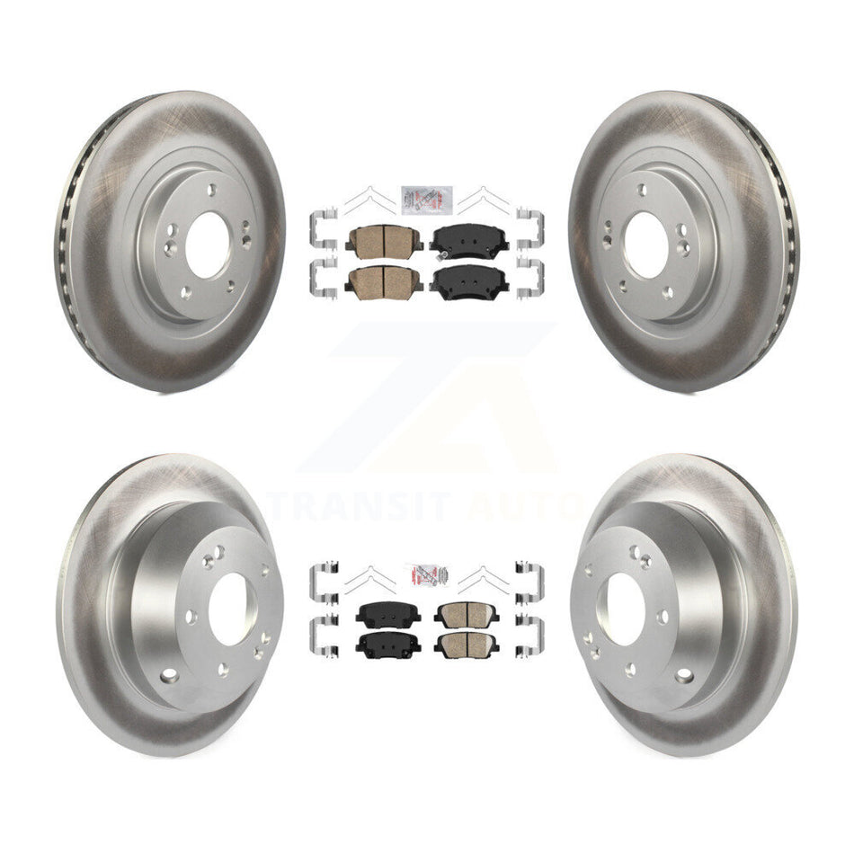 Front Rear Ceramic Pad Coated Disc Brake Rotor Kit For Kia Sorento Hyundai Santa Fe Sport KGA-101109