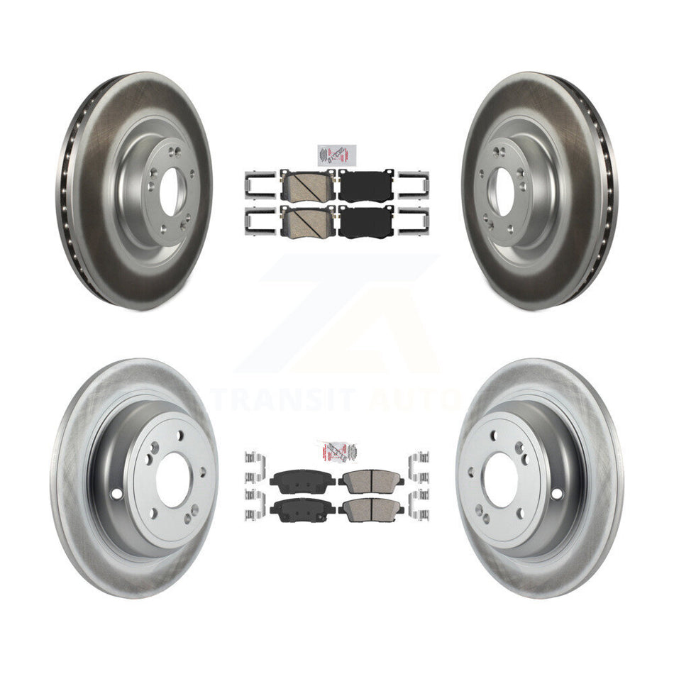 Front Rear Ceramic Pad Coated Disc Brake Rotors Kit For Hyundai Genesis G80 Kia K900 3.8L KGA-101110