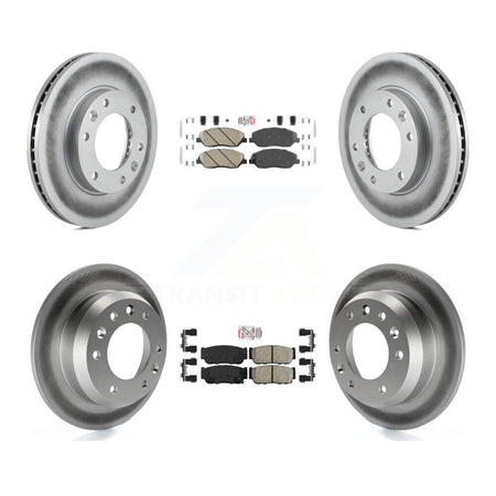 Front Ceramic Rear Semi-Metallic Pad Coat Disc Brake Rotors Kit For Hyundai Entourage Kia KGA-101111