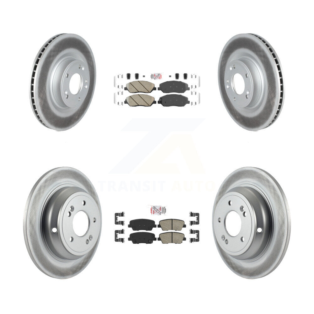 Front Rear Ceramic Pads And Coated Disc Brake Rotors Kit For Hyundai Genesis 3.8L KGA-101113