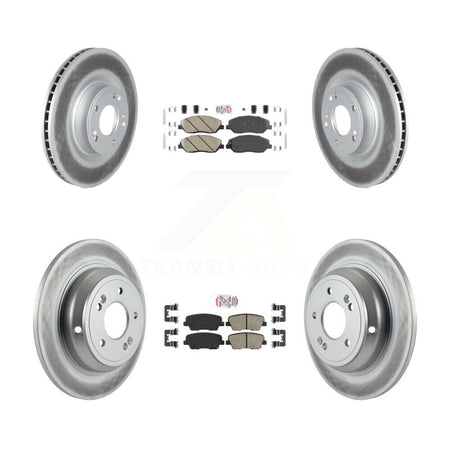 Front Rear Ceramic Pads And Coated Disc Brake Rotors Kit For Hyundai Genesis 3.8L KGA-101113