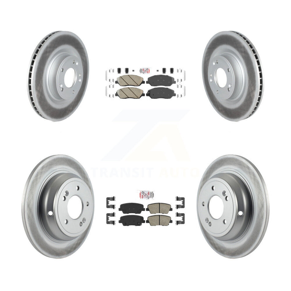 Front Rear Ceramic Pads And Coated Disc Brake Rotors Kit For Hyundai Genesis 3.8L KGA-101113