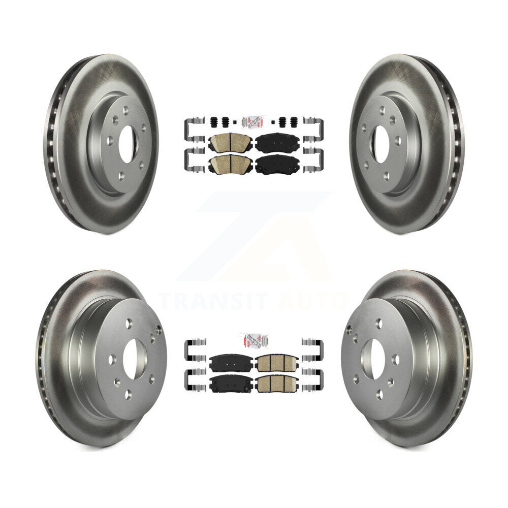Front Rear Ceramic Pad And Coated Disc Brake Rotors Kit For Chevrolet Equinox GMC Terrain KGA-101123